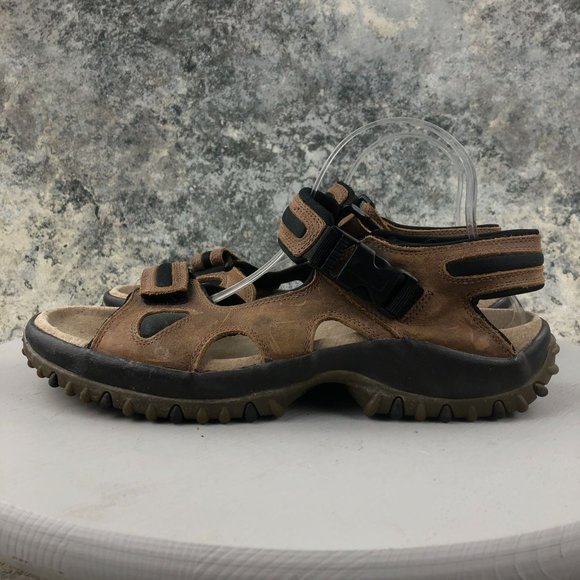 GH Bass & Co Men's Size 11M Northview Brown Leather Open Toe Hook & Loop Sandals - Picture 6 of 13